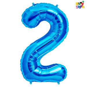 GLOBO METALIZADO CHICO CELESTE N.2