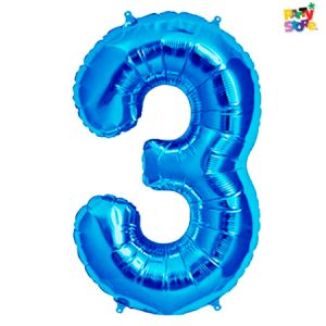 GLOBO METALIZADO CHICO CELESTE N.3