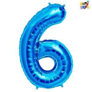 GLOBO METALIZADO CHICO CELESTE N.6