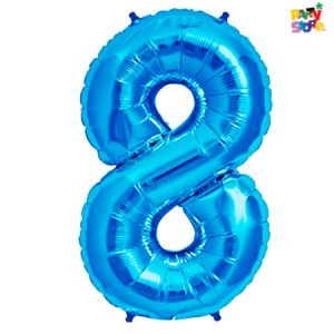 GLOBO METALIZADO CHICO CELESTE N.8