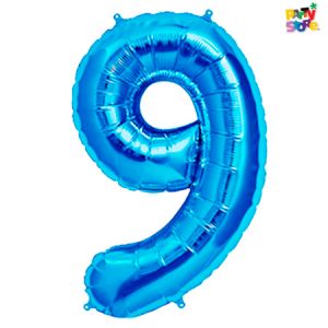 GLOBO METALIZADO CHICO CELESTE N.9