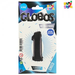 GLOBO METALIZADO CHICO NEGRO N.1