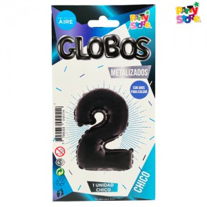 GLOBO METALIZADO CHICO NEGRO N.2