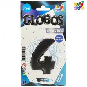 GLOBO METALIZADO CHICO NEGRO N.4