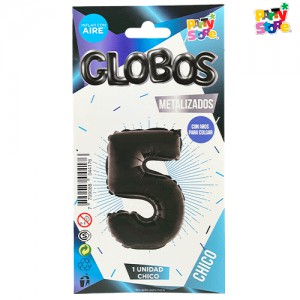 GLOBO METALIZADO CHICO NEGRO N.5
