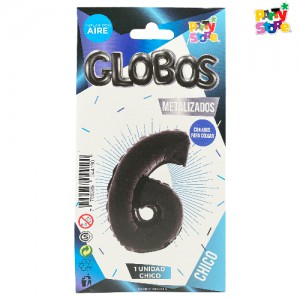 GLOBO METALIZADO CHICO NEGRO N.6