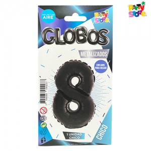 GLOBO METALIZADO CHICO NEGRO N.8