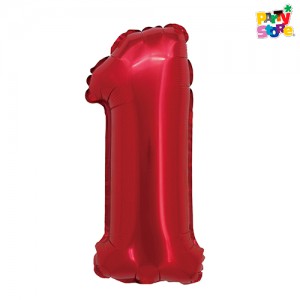 GLOBO METALIZADO CHICO ROJO N.1
