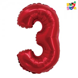 GLOBO METALIZADO CHICO ROJO N.3