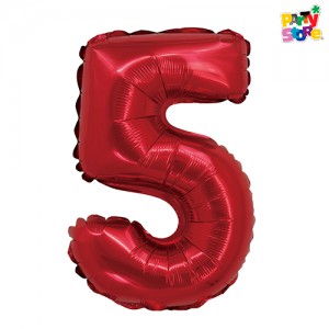 GLOBO METALIZADO CHICO ROJO N.5