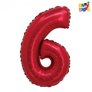 GLOBO METALIZADO CHICO ROJO N.6