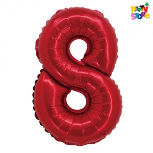 GLOBO METALIZADO CHICO ROJO N.8