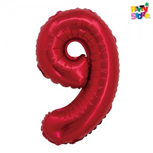 GLOBO METALIZADO CHICO ROJO N.9