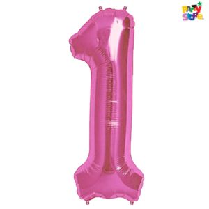 GLOBO METALIZADO CHICO ROSA N.1