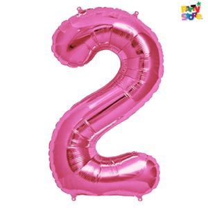 GLOBO METALIZADO CHICO ROSA N.2