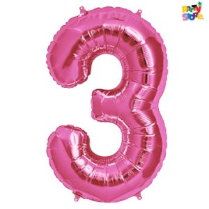 GLOBO METALIZADO CHICO ROSA N.3