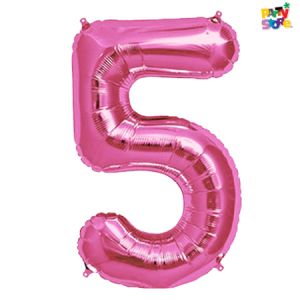 GLOBO METALIZADO CHICO ROSA N.5