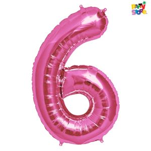 GLOBO METALIZADO CHICO ROSA N.6