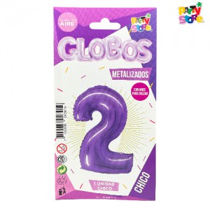 GLOBO METALIZADO CHICO VIOLETA N.2