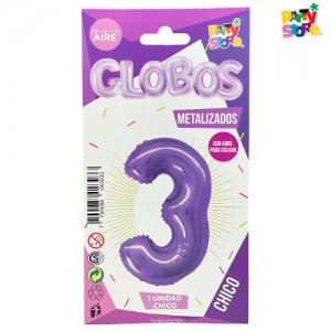 GLOBO METALIZADO CHICO VIOLETA N.3