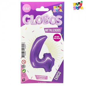 GLOBO METALIZADO CHICO VIOLETA N.4
