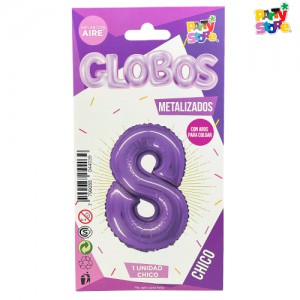 GLOBO METALIZADO CHICO VIOLETA N.8