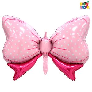 GLOBO METALIZADO FORMA MOÑO ROSA 89 x 58cm APTO HELIO