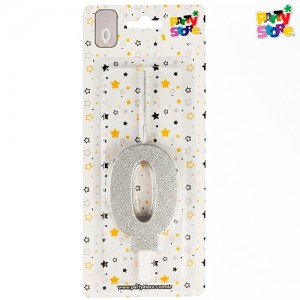 VELA BENGALA NUMERO PLATEADA Nº 0