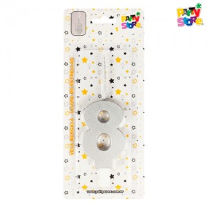 VELA BENGALA NUMERO PLATEADA Nº 8