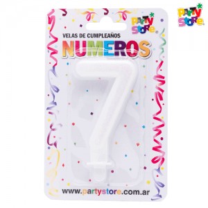 VELA NUMERO BLANCAS BRILLOS Nº 7