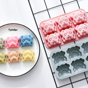 MOLDE SILICONA 6 PERRITOS BULLDOG