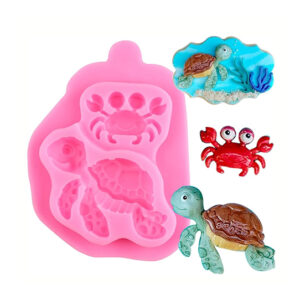MOLDE SILICONA TORTUGA Y CANGREJO