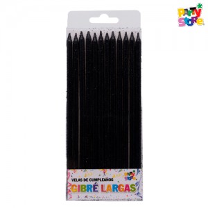VELA FINITA GIBRE NEGRAS x 12 unidades