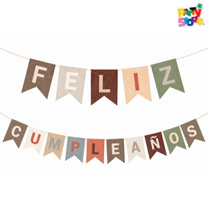 BANDERIN FELIZ CUMPLEAÑOS VINTAGE