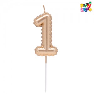 VELA NUMERO GLOBITO DORADO Nº1