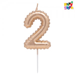 VELA NUMERO GLOBITO DORADO Nº2