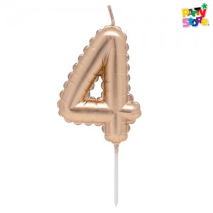 VELA NUMERO GLOBITO DORADO Nº4