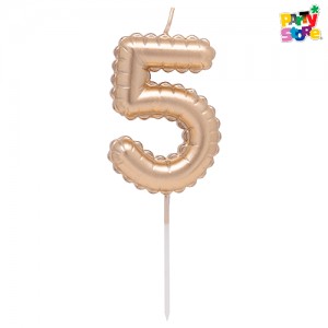 VELA NUMERO GLOBITO DORADO Nº5