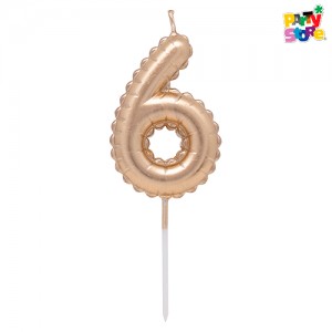 VELA NUMERO GLOBITO DORADO Nº6