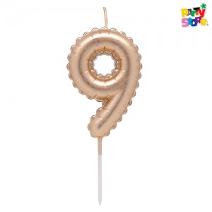 VELA NUMERO GLOBITO DORADO Nº9