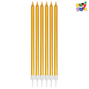 VELAS LARGAS GOLD 12,5cm - Blister x 6 unidades