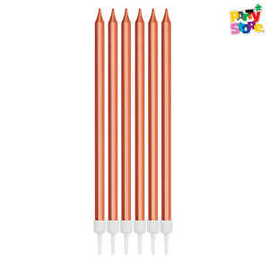 VELAS LARGAS ROSE GOLD 12,5cm - Blister x 6 unidades