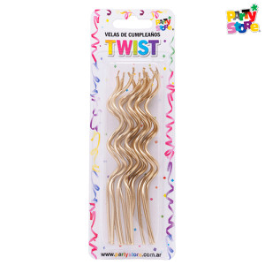 VELAS TWIST DORADAS Blister x 12 un