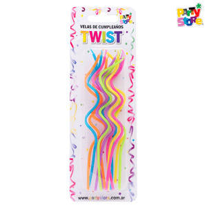VELAS TWIST MULTICOLOR Blister x 12 un