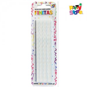 VELAS FINITAS 17cm TORNEADAS BLANCAS - Blister x 24 u
