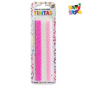 VELAS FINITAS 17cm COLORES NENAS - Blister x 24 u
