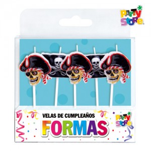 VELAS FORMAS - SET PIRATAS X 5 PIEZAS