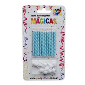 VELAS MAGICAS CELESTES - Blister x 10un. (se vuelven a encender)