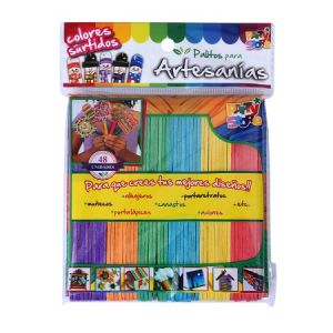 PALITOS PARA ARTESANIAS COLOR SURTIDOS x 48 unidades