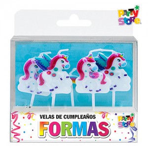 VELAS FORMAS - SET UNICORNIOS X 5 PIEZAS
